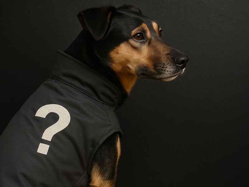 Kvinna i röd jacka och hund njuter av naturen.